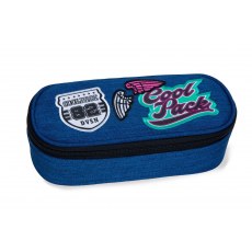 PENCIL CASE COOLPACK CAMPUS GIRLS BADGES DENIM (B62057)
