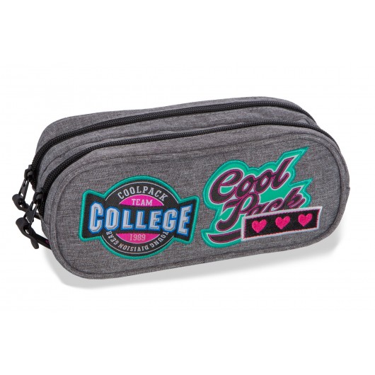 PIÓRNIK SASZETKA COOLPACK CLEVER GIRLS BADGES GREY (B65058)