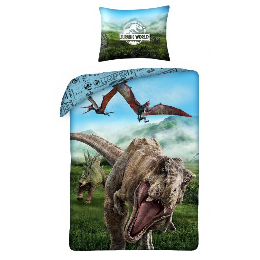 POŚCIEL BAWEŁNIANA 140 X 200 CM JURASSIC WORLD JW-9106BL