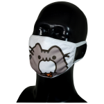 FACE MASK 4PLY EAR LOOP ACTIVE SILVER IONS CAT WITH ICE CREAM