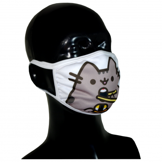 FACE MASK 4PLY EAR LOOP ACTIVE SILVER IONS CAT WITH SUSHI
