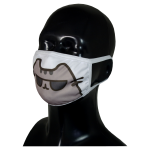 FACE MASK 4PLY EAR LOOP ACTIVE SILVER IONS GRAY CAT IN GLASSES