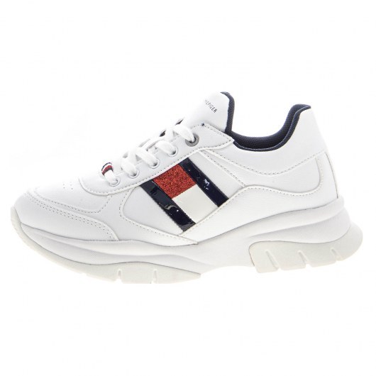 TOMMY HILFIGER LOW CUT LACE-UP SNEAKER WHITE