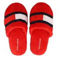 KAPCIE PLUSZOWE TOMMY HILFIGER SLIPPER RED