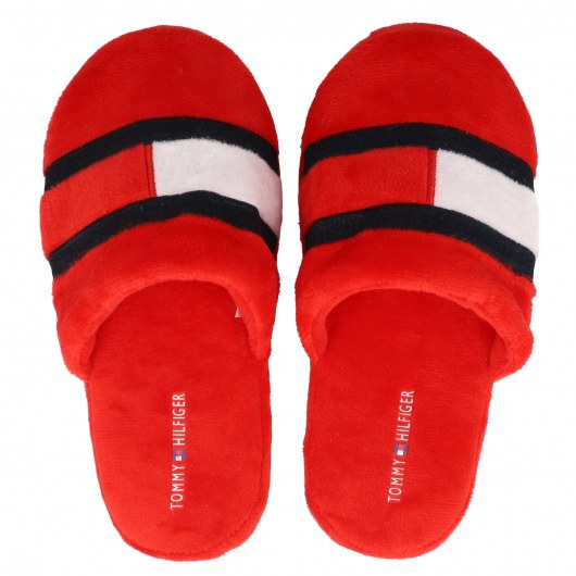 TOMMY HILFIGER SLIPPER RED PLUSH
