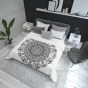 DOUBLE-SIDED QUILTED BEDSPREAD 170 X 210 CM BLACK MOTIF