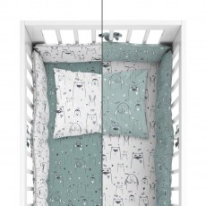 POSCIEL BAWELNIANA + OCHRANIACZ MAYAMOO 90 X 120 CM ZWIERZAKI ROZRABIAKI 2947CD