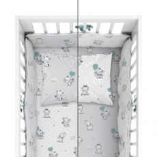 POSCIEL BAWELNIANA + OCHRANIACZ MAYAMOO 90 X 120 CM SLONIE MILUSIE 2944CD