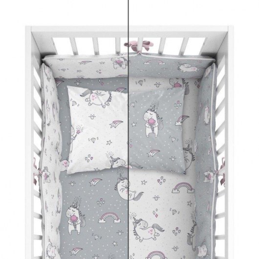 POŚCIEL BAWEŁNIANA + OCHRANIACZ MAYAMOO 90 X 120 CM MAGICZNI PRZYJACIELE 2945CD