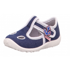 PANTOFLE TEKSTYLNE KAPCIE SUPERFIT SPOTTY BLAU 0-609248-8000