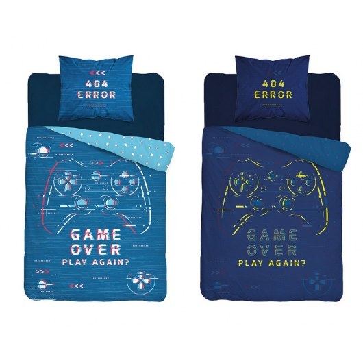 SINGLE DUVET SET 160 X 200 CM FLUO GAME OVER 3523A