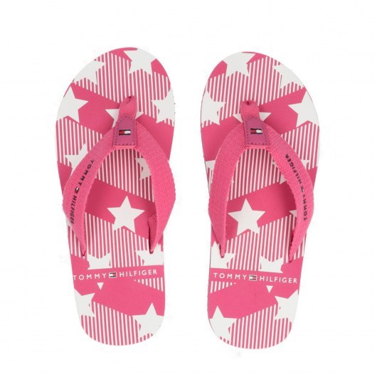 TOMMY HILFIGER STARS PRINT FLIP FLOP FUCHSIA
