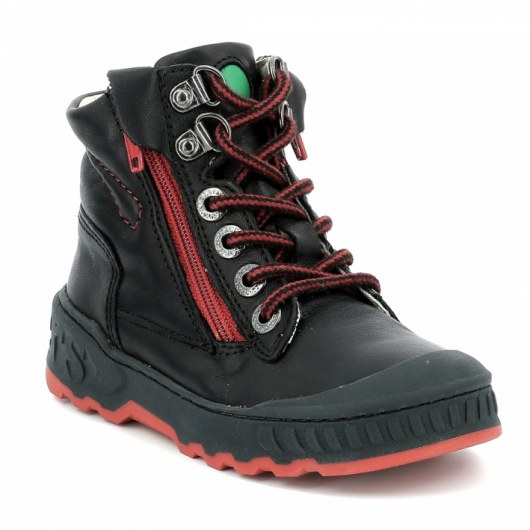 SHOES KICKERS KICK REBEL BLACK RED