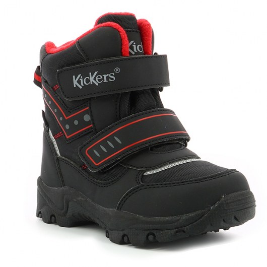 ŚNIEGOWCE KICKERS JUKKRO BLACK RED WATERPROOF