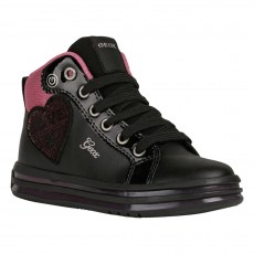 TRZEWIKI PRZEJSCIOWE GEOX PAWNEE JUNIOR GIRL BLACK/FUCHSIA LED LIGHTS