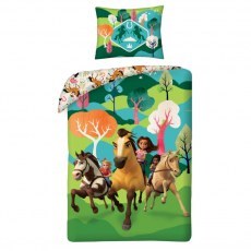 SINGLE DUVET SET 140 X 200 CM SPIRIT HORSES SP-8333BL