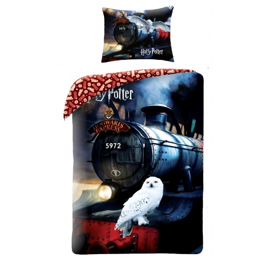 POŚCIEL BAWEŁNIANA 140 X 200 CM HARRY POTTER HOGWARTS EXPRESS HP-8062BL