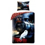 POŚCIEL BAWEŁNIANA 140 X 200 CM HARRY POTTER HOGWARTS EXPRESS HP-8062BL