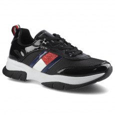 TOMMY HILFIGER LOW CUT LACE-UP SNEAKER BLACK