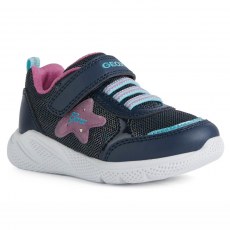 SNEAKERSY GEOX SPRINTYE BABY GIRL NAVY/FUCHSIA LED LIGHTS