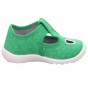 PANTOFLE TEKSTYLNE KAPCIE SUPERFIT SPOTTY GRÜN/WEISS 1-009248-7010