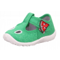 PANTOFLE TEKSTYLNE KAPCIE SUPERFIT SPOTTY GRÜN/WEISS 1-009248-7010
