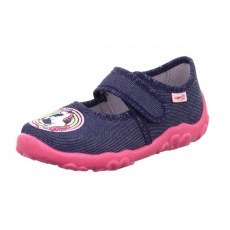 PANTOFLE TEKSTYLNE KAPCIE SUPERFIT BONNY BLAU/PINK 1-800282-8030