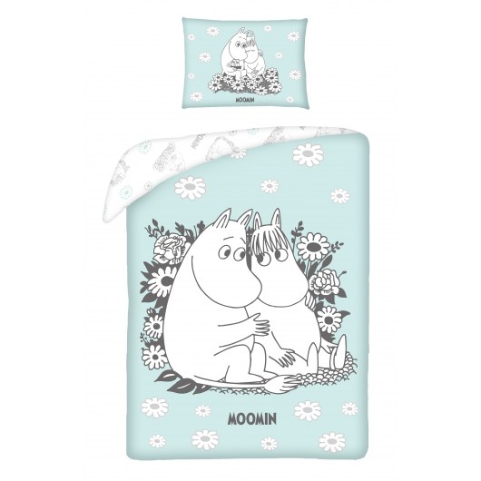 POŚCIEL NIEMOWLĘCA BAWEŁNIANA 100 X 135 CM MUMINKI MO-9885JBL