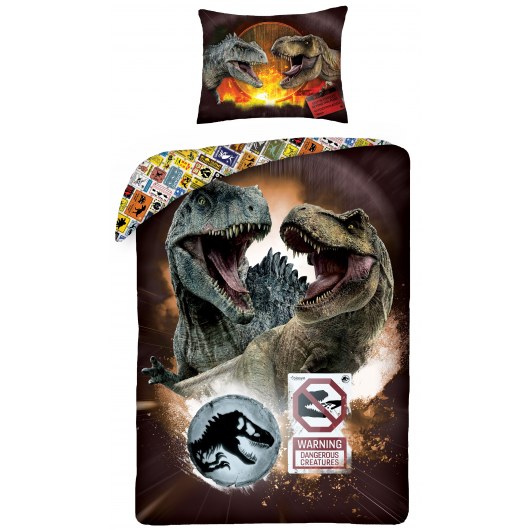 SINGLE DUVET SET 140 X 200 CM JURASSIC WORLD DOMINION JW-9109BL