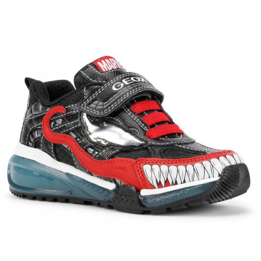 SNEAKER GEOX BAYONYC MARVEL VENOM BLACK/RED LED LIGHTS