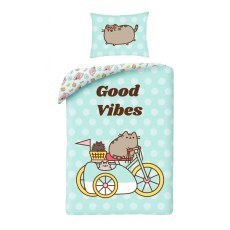 POSCIEL BAWELNIANA 140 X 200 CM PUSHEEN GOOD VIBES PUS-2705BL