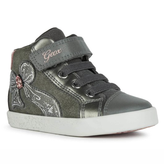 TRAINERS GEOX KILWI BABY GIRL DK GREY/DK PINK