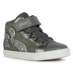 TRAINERS GEOX KILWI BABY GIRL DK GREY/DK PINK