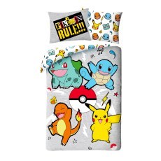 POSCIEL BAWELNIANA 140 X 200 CM POKEMON PIKACHU RULE POK-472BL