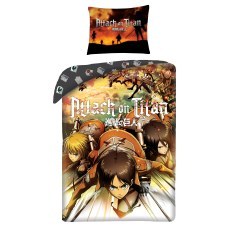 SINGLE DUVET SET 140 X 200 CM ATTACK ON TITAN AOT-6546BL