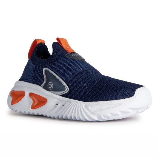 SNEAKERS GEOX ASSISTER NAVY/ORANGE LED LIGHTS