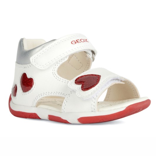 SANDAŁY GEOX TAPUZ BABY GIRL WHITE/RED