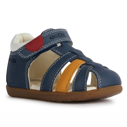 SANDALS GEOX MACCHIA BABY NAVY/DK YELLOW