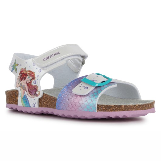 SANDALS GEOX ADRIEL DISNEY PRINCEES WHITE/AQUAMARINE