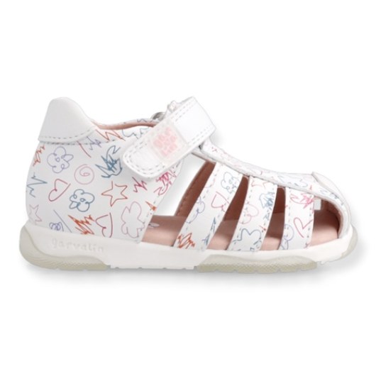 SANDALS GARVALIN FIRST STEPS 222312-A BLANCO Y MULTICOLOR