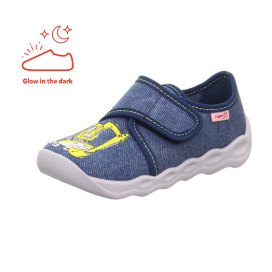 PANTOFLE TEKSTYLNE KAPCIE SUPERFIT BUBBLE BLAU 1-006274-8010