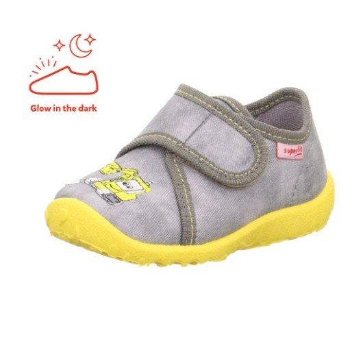PANTOFLE TEKSTYLNE KAPCIE SUPERFIT SPOTTY GRAU 1-009254-2050