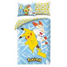 SINGLE DUVET SET MICROFIBER 140 X 200 CM POKEMON PIKACHU POK-467BL