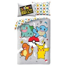 SINGLE DUVET SET MICROFIBER 140 X 200 CM POKEMON PIKACHU RULE POK-472BL