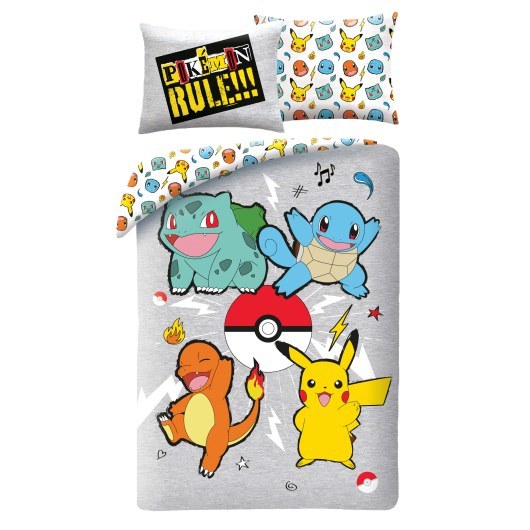 SINGLE DUVET SET MICROFIBER 140 X 200 CM POKEMON PIKACHU RULE POK-472BL