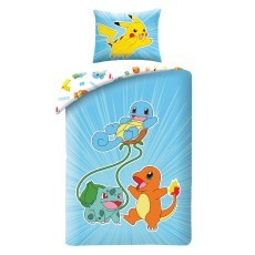 SINGLE DUVET SET MICROFIBER 140 X 200 CM POKEMON PIKACHU POK-323BL