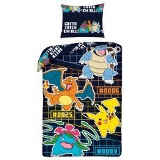 SINGLE DUVET SET MICROFIBER 140 X 200 CM POKEMON PIKACHU POK-1025BL