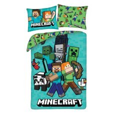 SINGLE DUVET SET MICROFIBER 140 X 200 CM MINECRAFT MNC-744BL