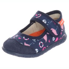 PANTOFLE KAPCIE MILAMI OPEN NAVY BLUE FLAMINGOS