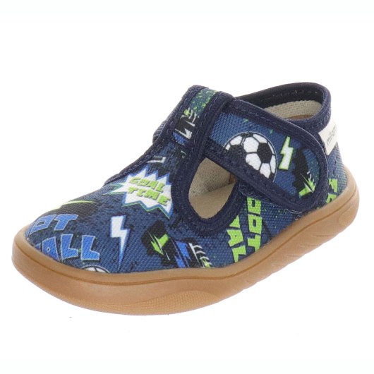 PANTOFLE KAPCIE BAREFOOT MILAMI TREND NAVY BLUE FOOTBALL